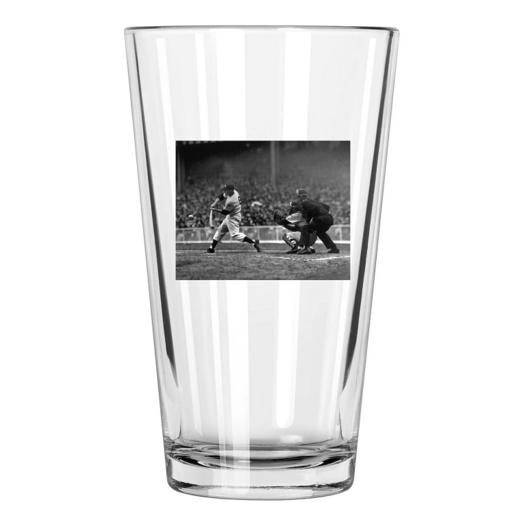 1951 Mickey Mantle #6 Photo Rookienew York Yankee Rc Pint Beer Drinking Glass