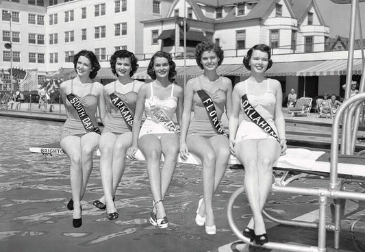 1951 Miss America Beauty Contestants Classic Historic Picture Keychain