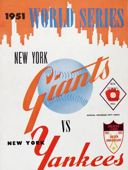 1951 New York Giants Vs Ny Yankees Magnet Baseball Picture Ny Mlb