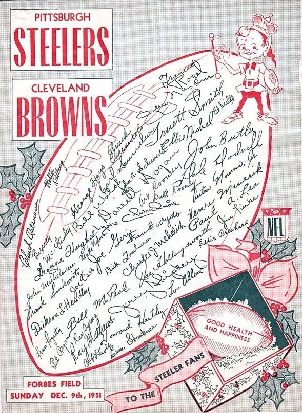 1951 Pittsburgh Steelers Vs Cleveland Browns Magnet Football Picture Nfl