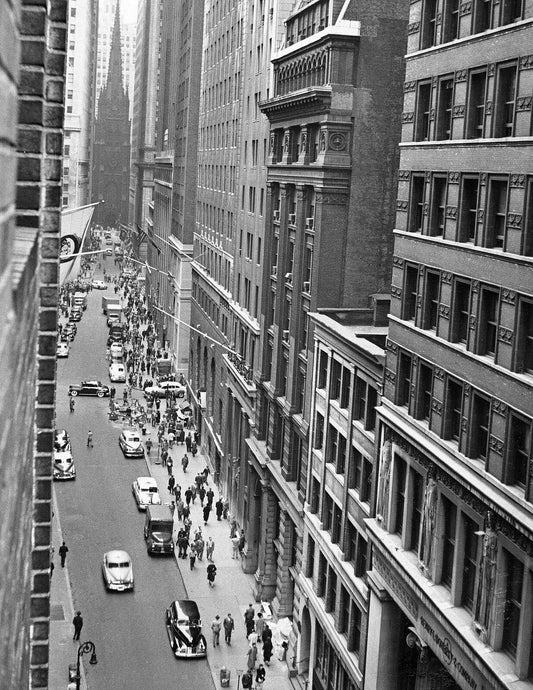 1952 Aerial View Wall Street New York City Ny Old Magnet Reprint