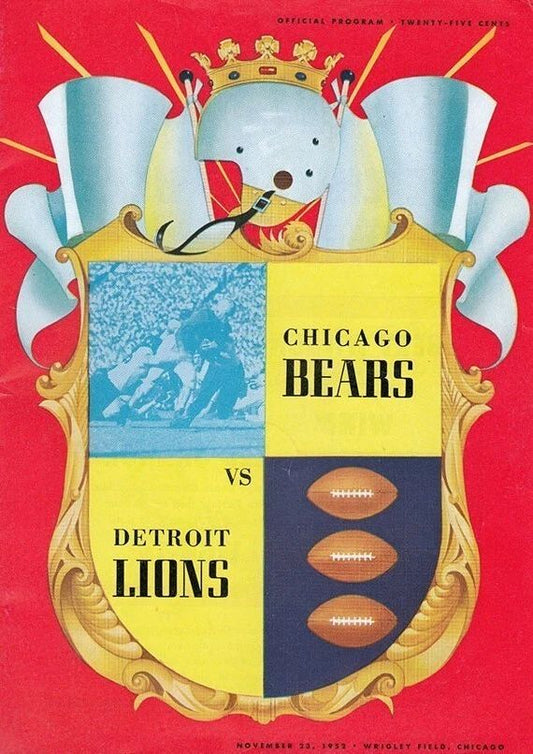 1952 Detroit Lions Vs Chicago Bears Keychain Football Nfl Picture