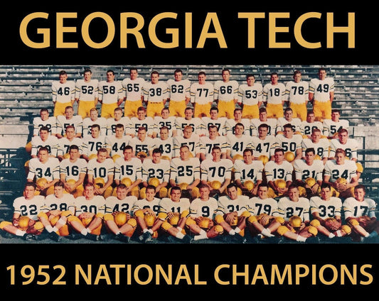1952 Georgia Tech Team Magnet Yellow Jackets Picture Ncaa Football Champs