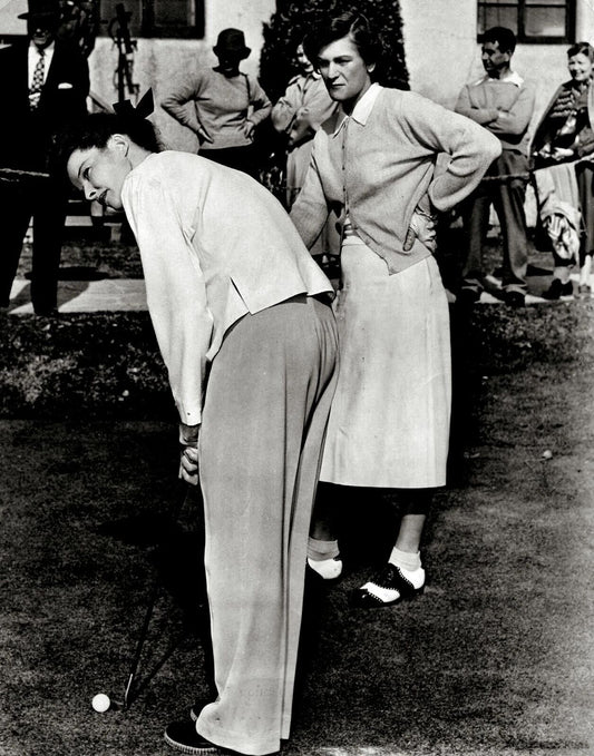 1952 Katharine Hepburn & Babe Zaharias Golfing Classic Retro Picture Magnet 8.5X1