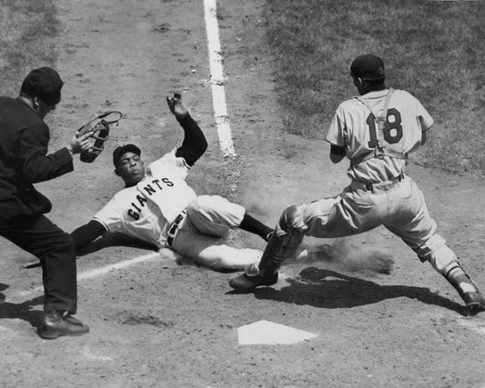 1952 New York Giants Willie Mays And Del Rice Glossy Keychain Keychain