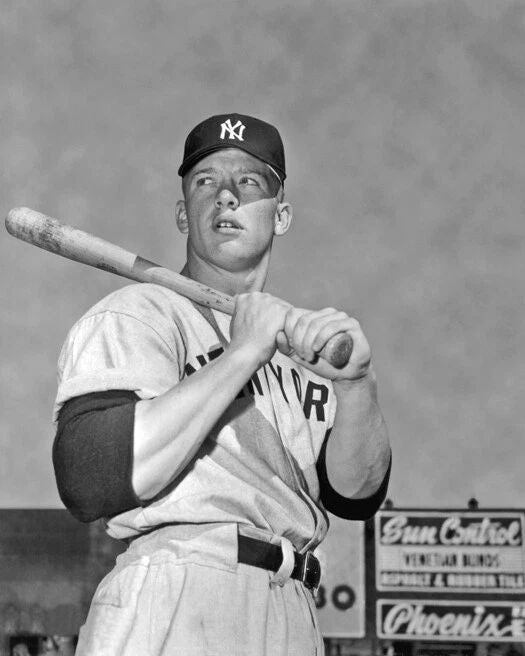 1952 New York Yankees Mickey Mantle Glossy Keychain Baseball Print Hof 74