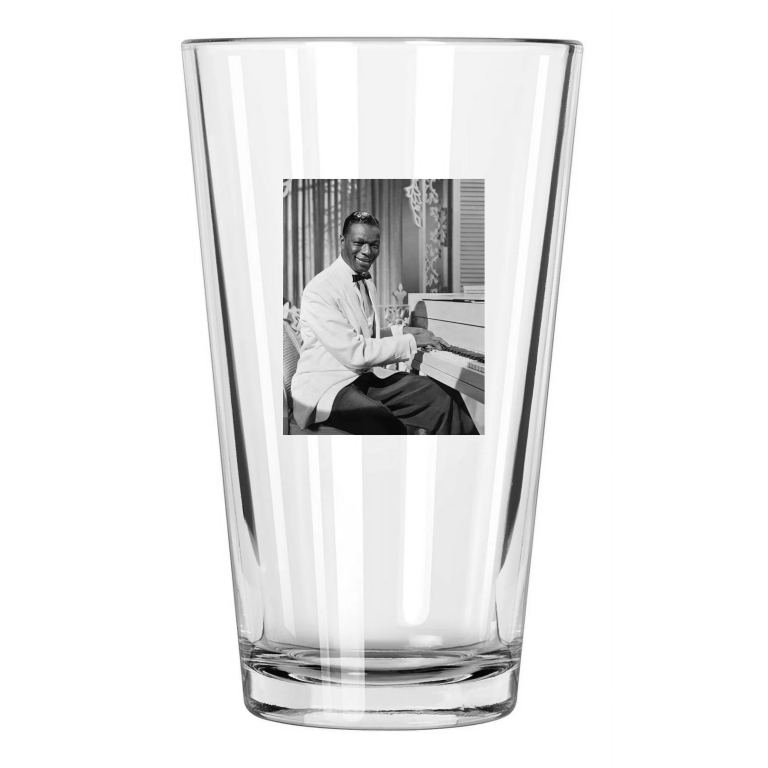 1953 American Jazz Pianist Nat King Cole Photo Musical Pint Beer Drinking Glass