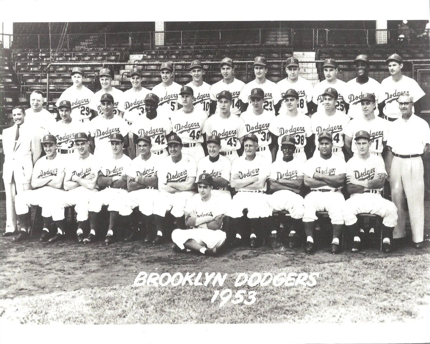 1953 Brooklyn Dodgers Team Photo Baseball Mlb Picture