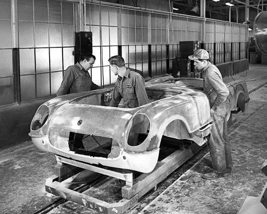 1953 Chevrolet Corvette Factory Assembly Line Classic Car Picture Magnet