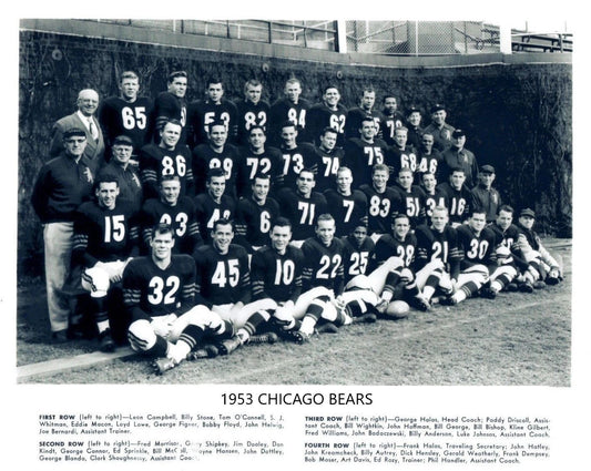 1953 Chicago Bears Team Magnet Football Nfl Picture