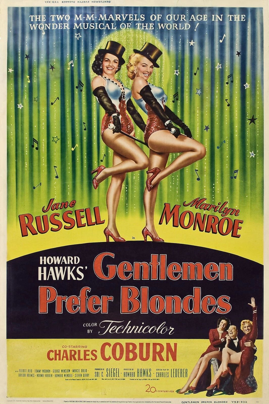 1953 Gentlemen Prefer Blondes Movie Magnet Marilyn Monroe Jane Russell