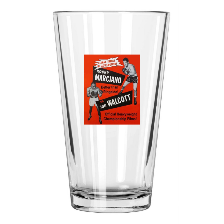 1953 Heavyweight Fight Rocky Marciano Vs Joe Walcott 1 Pint Beer Drinking Glass
