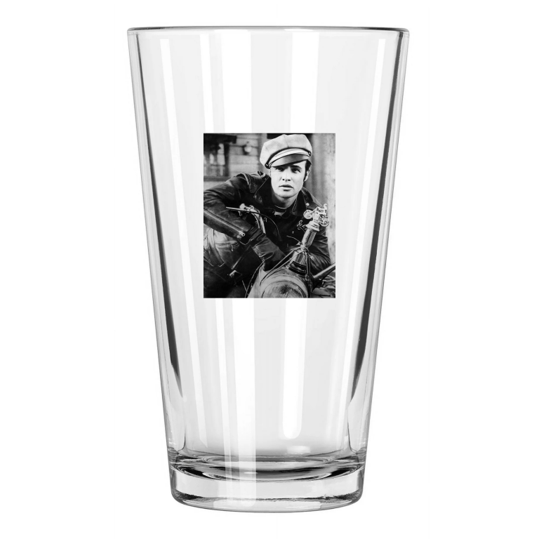 1953 Marlon Brando 'The Wild One' Photo Movie Pint Beer Drinking Glass