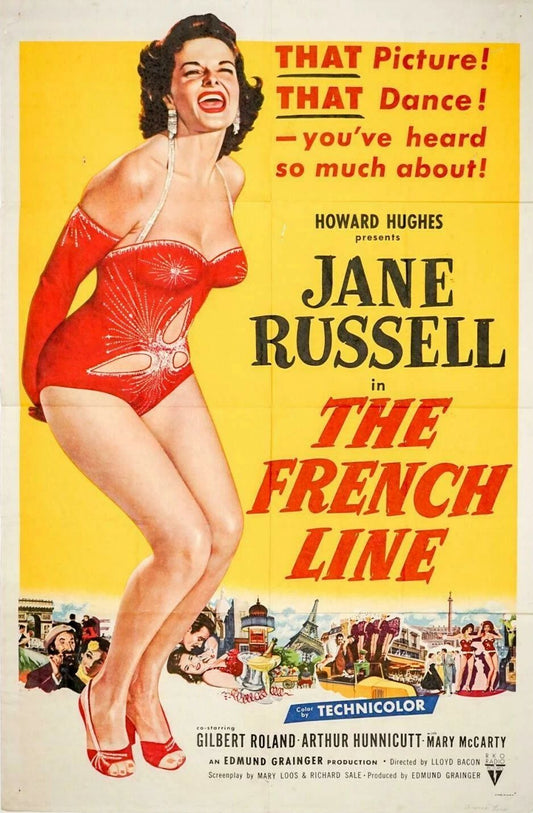 1953 Movie Keychain Jane Russell French Line Retro Keychain Picture Reprint 8 X 10
