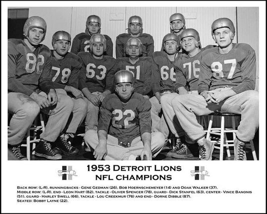 1953 Nfl Champions Detroit Lions Glossy Keychain Football Keychain