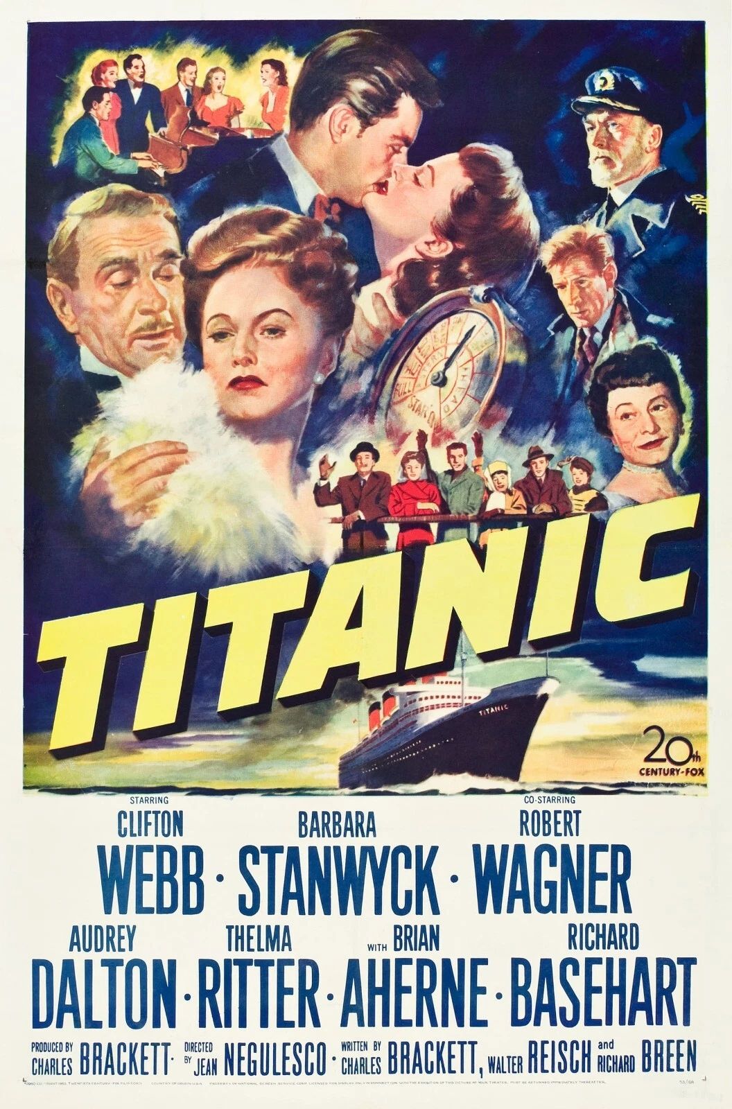 1953 Titanic Movie Magnet Clifton Webb Barbara Stanwyck