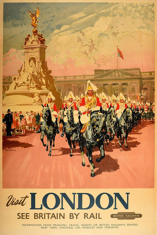 1953 Visit London In Coronation Year Vintage Style Travel Jigsaw Puzzle