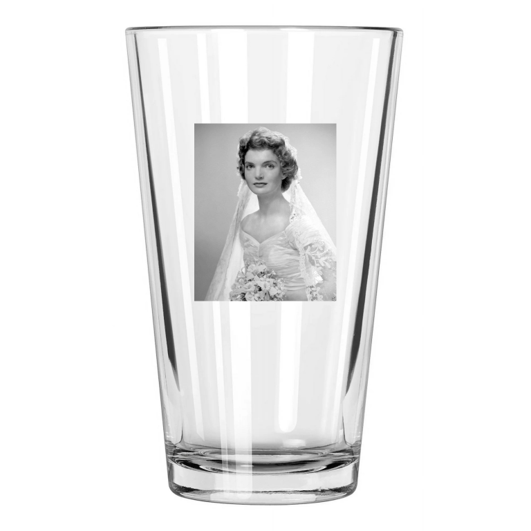 1953 Wedding Jackie Kennedy Onassis Jfk Photo John F Pint Beer Drinking Glass
