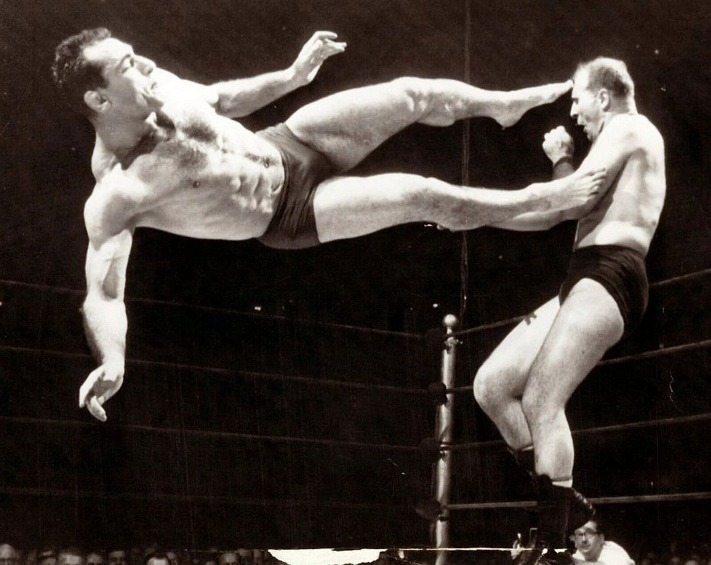 1954 Antonino Rocca & Hans Schmidt Vintage Retro Wrestling Picture Keychain