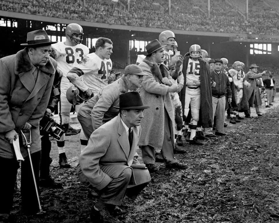 1954 Cleveland Browns Championship Football Game Sideline Magnet Picture