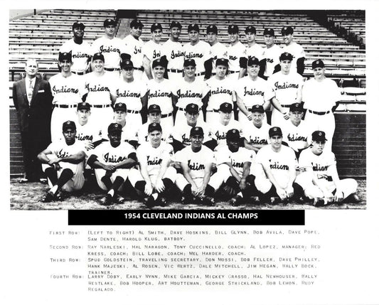 1954 Cleveland Indians Team Photo Baseball Picture Al Champs Mlb