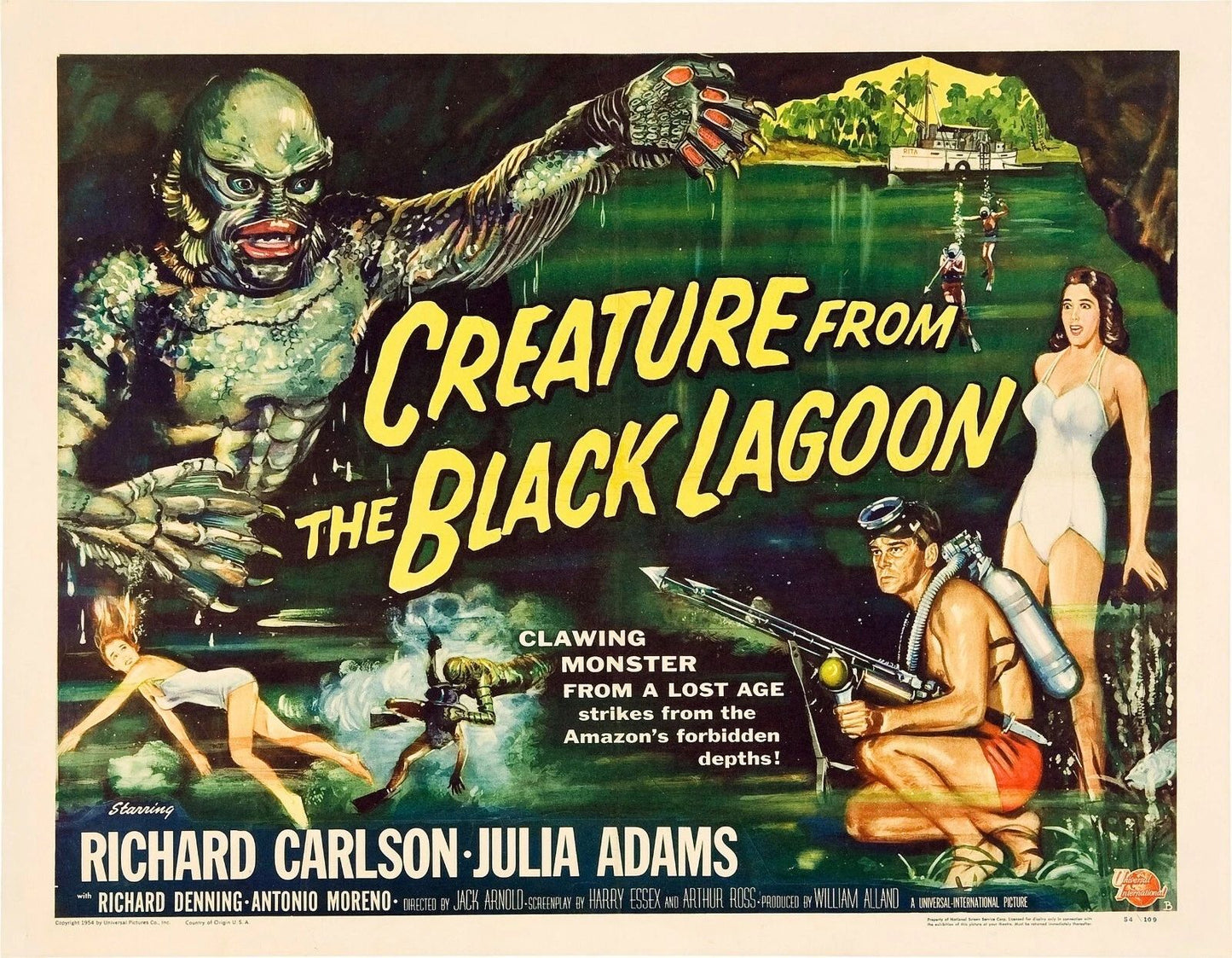 1954 Creature From The Black Lagoon Movie Keychain Richard Carlson