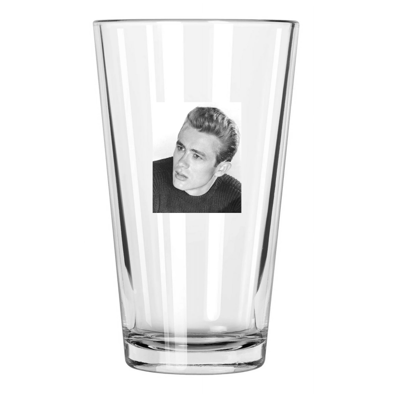 1954 Famous Actor James Dean Photo Celebrity Portrait Pint Beer Drinking Glass