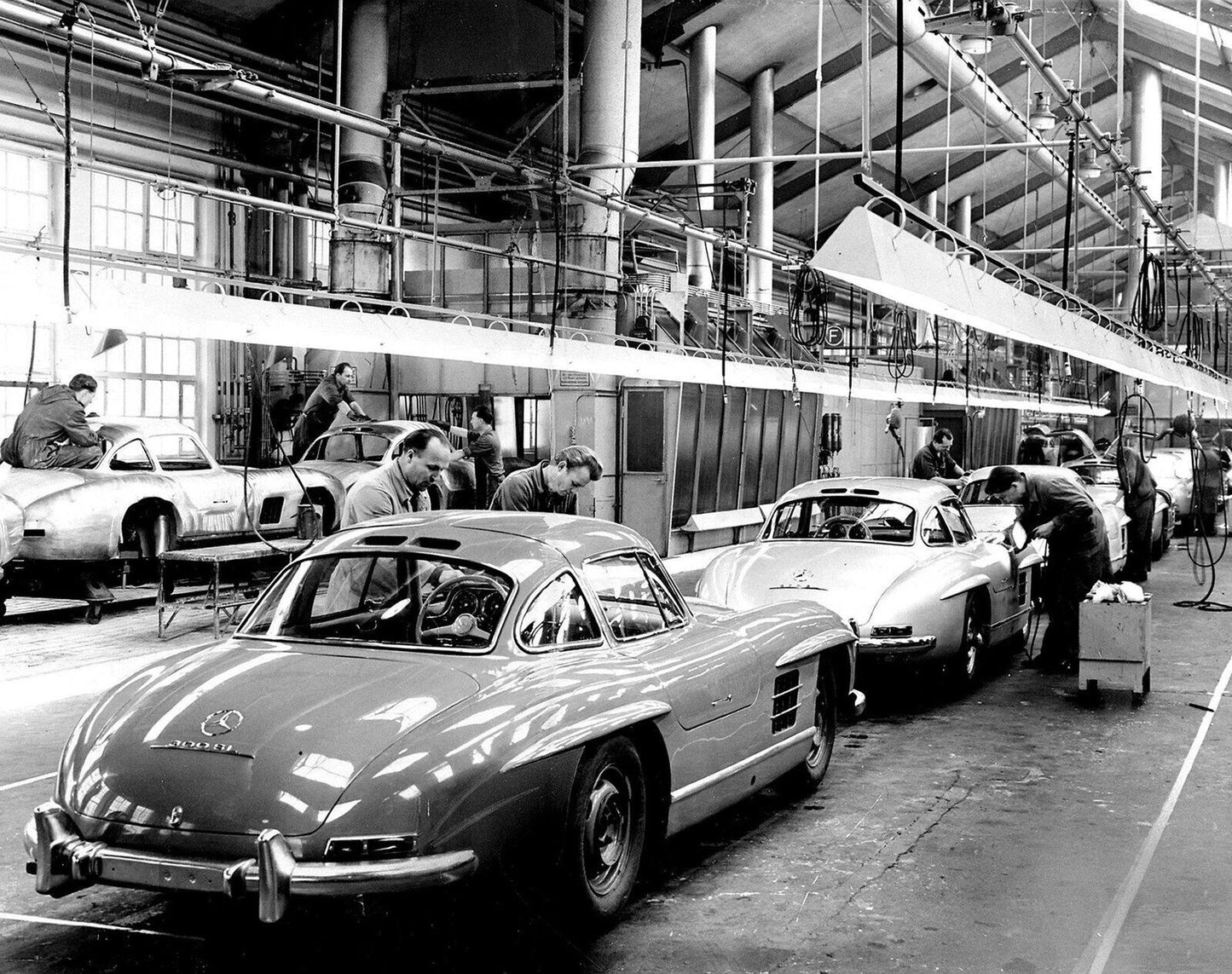 1954 Mercedes Benz 300Sl Gullwing Coupe Factory Assembly Line Picture Magnet