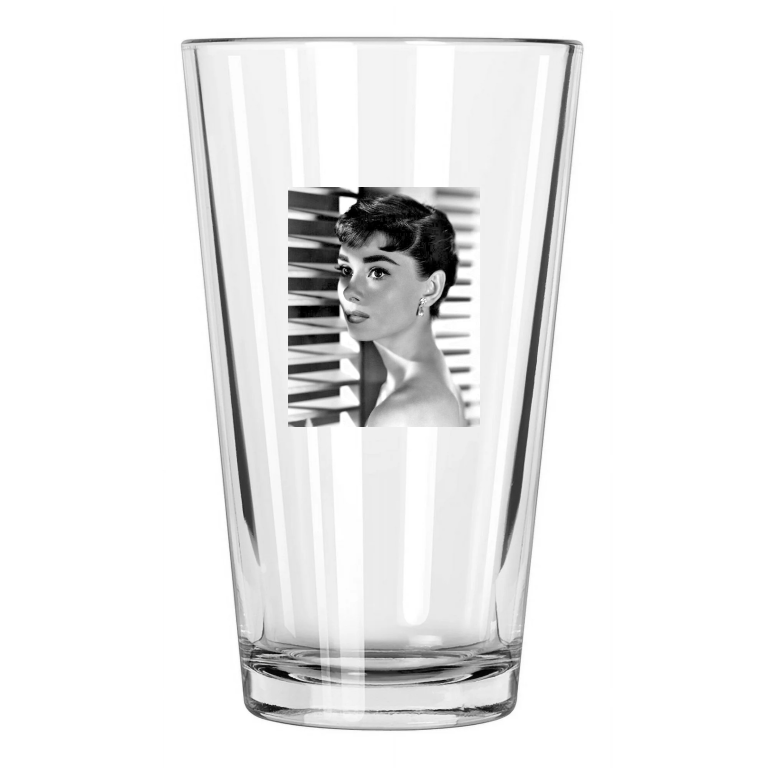 1954 Movie Film Actress Audrey Hepburn Photo 'Sabrina' Pint Beer Drinking Glass