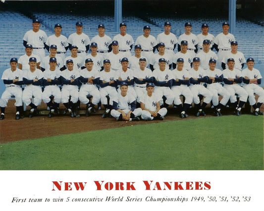 1954 New York Yankees Team Photo Baseball Picture Ny 5 Consecutive Champs