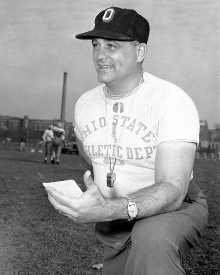 1954 Ohio State Buckeyes Woody Hayes Glossy Keychain College Football Print