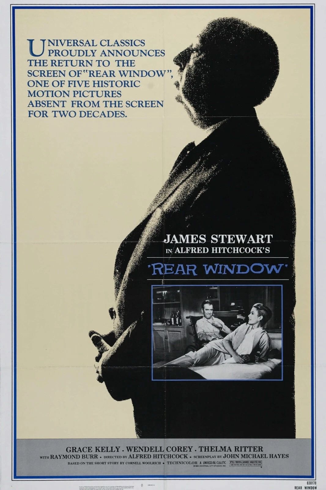 1954 Rear Window Movie Magnet James Stewart Grace Kelly Alfred Hitchcock