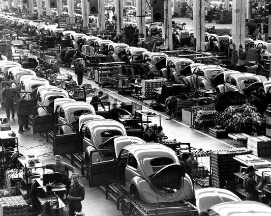 1954 Volkswagen Beatle Assembly Line Classic Car Factory Picture Photo