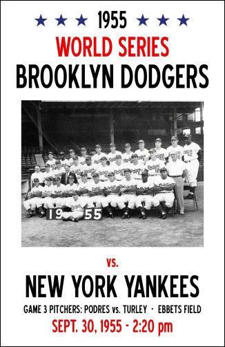 1955 Brooklyn Dodgers New York Yankees Magnet Magnet Baseball Picture Mlb Ny