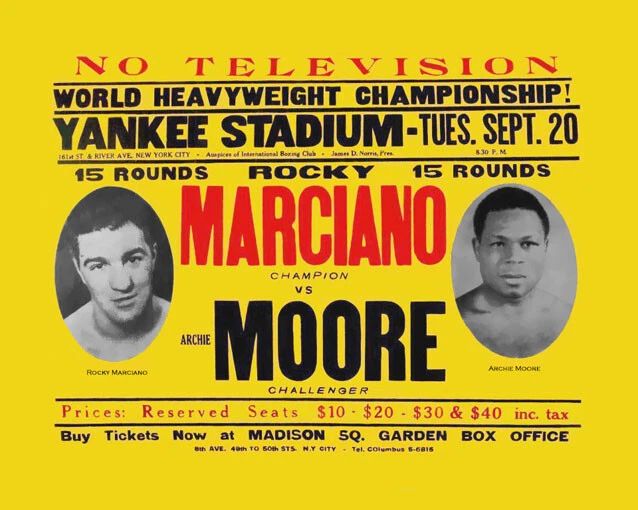 1955 Boxers Rocky Marciano Vs Archie Moore Magnet Boxing Heavyweight Match 1