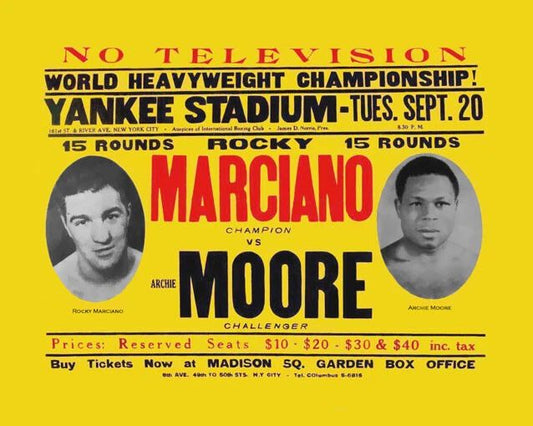 1955 Boxers Rocky Marciano Vs Archie Moore Magnet Boxing Heavyweight Match 1