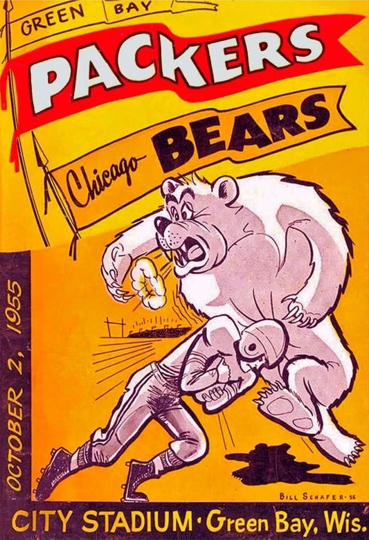 1955 Chicago Bears Vs Green Bay Packers Magnet Football Picture Nfl