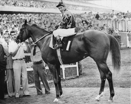 1955 Champion Racehorse Swaps Glossy Magnet Print Willie Bill Shoemaker 1