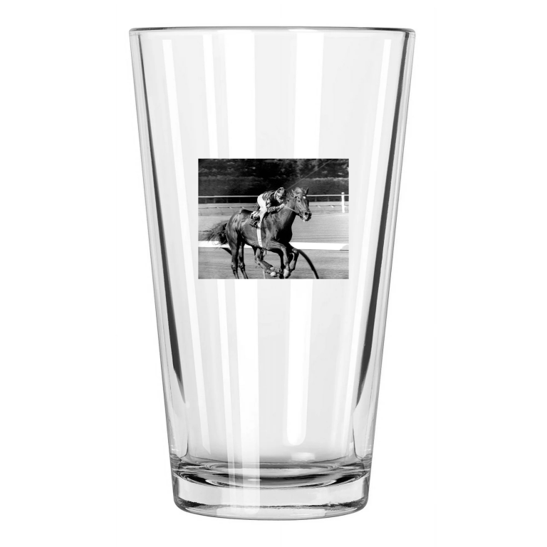 1955 Champion Racehorse Swaps Willie Bill Shoemaker 2 Pint Beer Drinking Glass