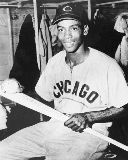 1955 Chicago Cubs Ernie Banks Glossy Magnet Baseball Magnet Hof 77