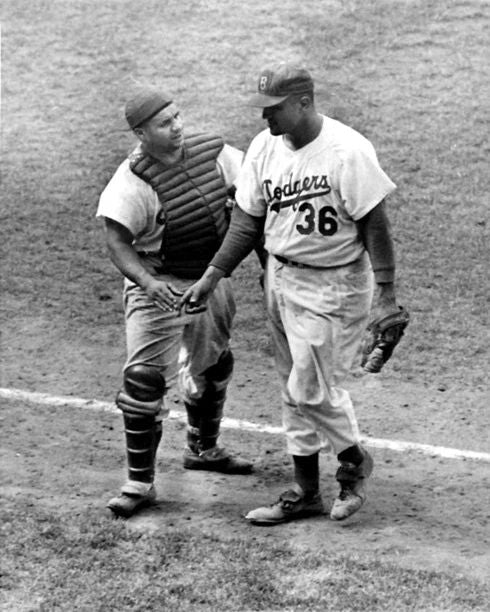 1955 Don Newcombe And Roy Campanella Glossy Magnet Brooklyn Dodgers Print
