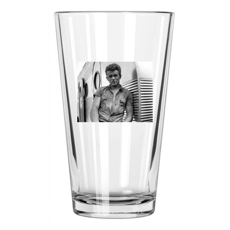 1955 Famous Actor James Dean Photo Movie Trailer Pint Beer Drinking Glass