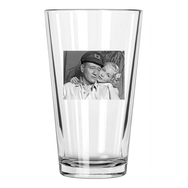 1955 Film 'The Sea Chase' John Wayne And Lana Turner Movie Pint Beer Glass