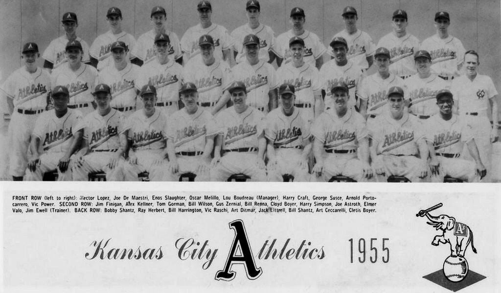 1955 Kansas City Athletics A'S Team Magnet Baseball Picture Kc Wide Border