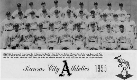 1955 Kansas City Athletics A'S Team Magnet Baseball Picture Kc Wide Border
