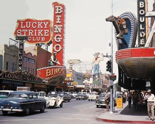 1955 Lucky Strike Club Las Vegas Glossy Magnet Casino Print Downtown Magnet