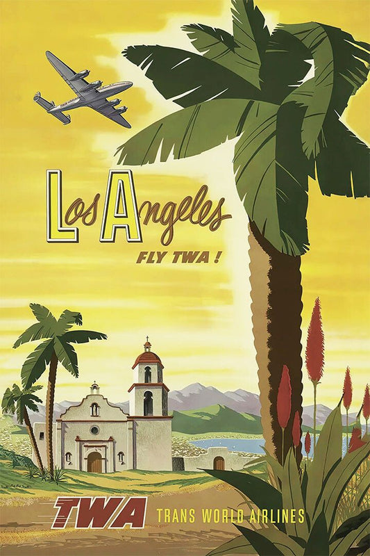 1955 Los Angeles California Twa Vintage Airline Travel Jigsaw Puzzle