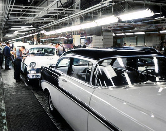 1956 Chevrolet Factory Assembly Plant Retro Classic Car Picture Magnet
