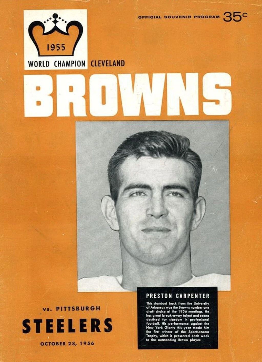 1956 Cleveland Browns Vs Pittsburgh Steelers Magnet Football Picture Nfl
