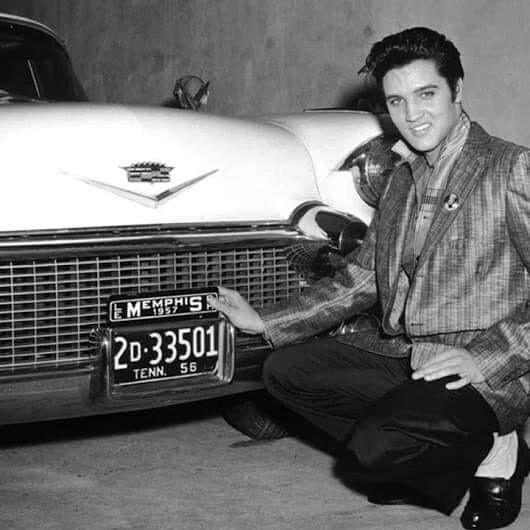 1956 Elvis Presley &His Cadilac Classic Car King Of Rock Picture Magnet